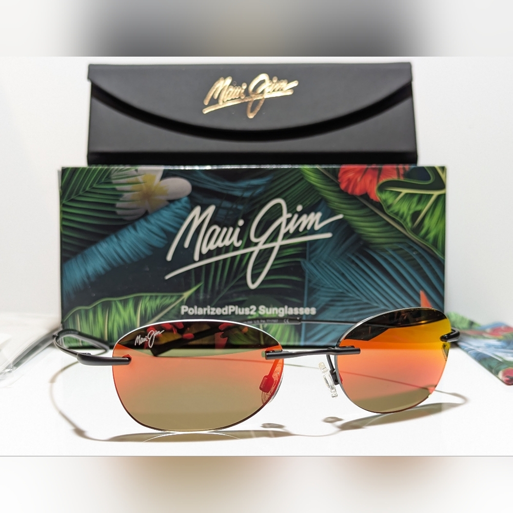 New Maui Jim Aki Aki Matte Black Polarized Hawaii Lava Lens Sunglasses MJ333-2M